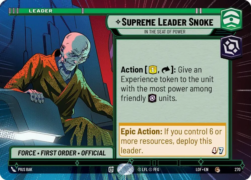 Supreme Leader Snoke - In the Seat of Power — Legends of the Force — Star Wars: Unlimited
