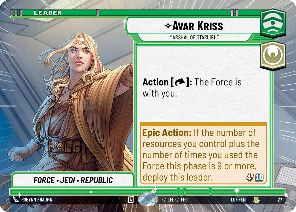 Avar Kriss - Marshal of Starlight — Legends of the Force — Star Wars: Unlimited