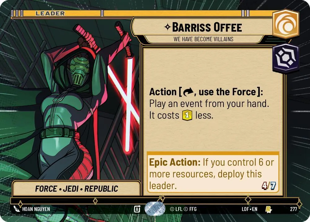 Barriss Offee - Nous Sommes Devenus Méchants — Legends of the Force — Star Wars: Unlimited