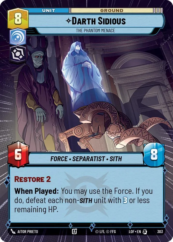 Dark Sidious - La Menace Fantôme — Legends of the Force — Star Wars: Unlimited