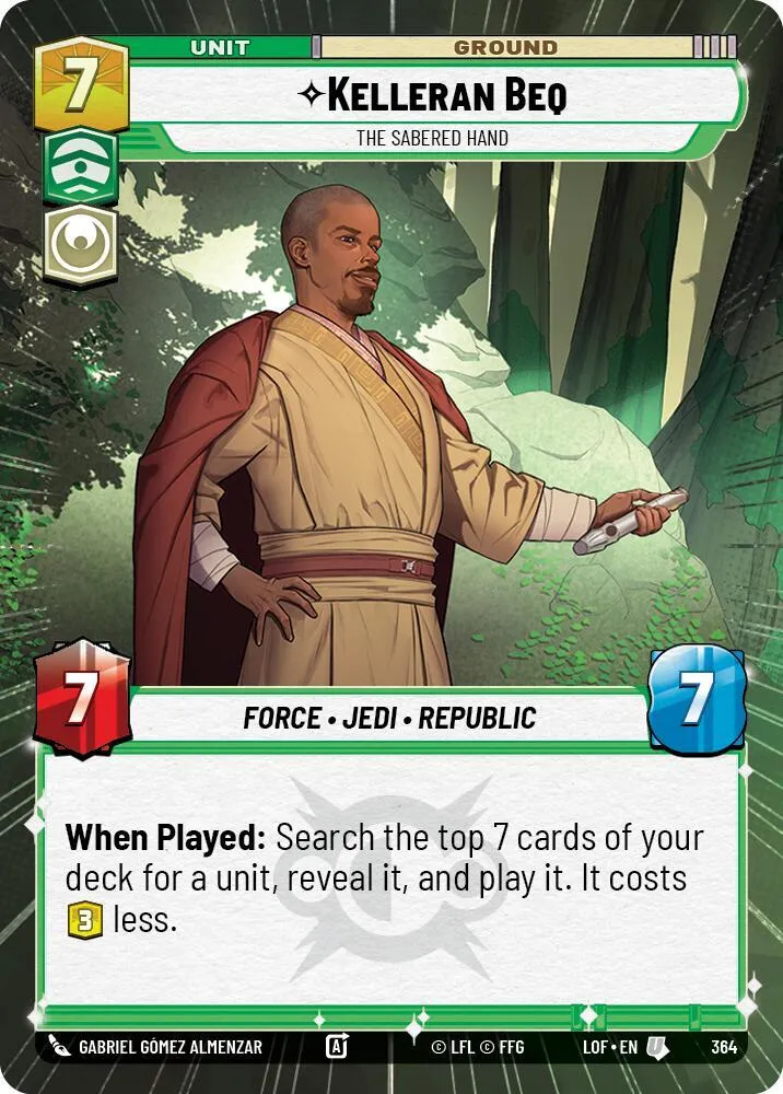 Kelleran Beq - The Sabered Hand — Legends of the Force — Star Wars: Unlimited