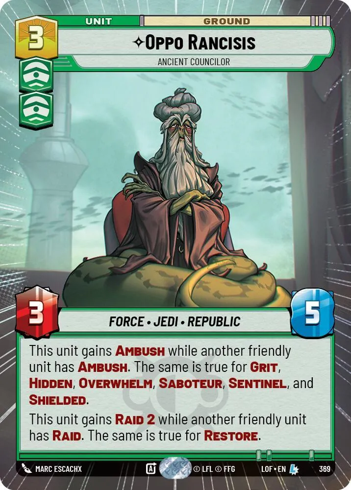 Oppo Rancisis - Ancient Councilor — Legends of the Force — Star Wars: Unlimited