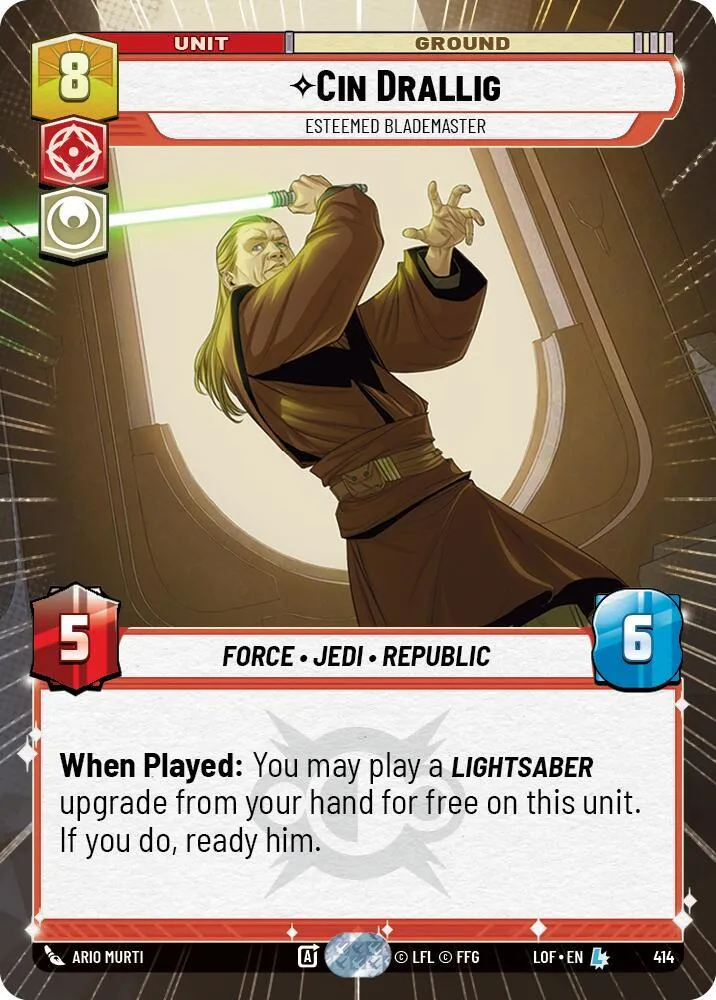 Cin Drallig - Esteemed Blademaster — Legends of the Force — Star Wars: Unlimited