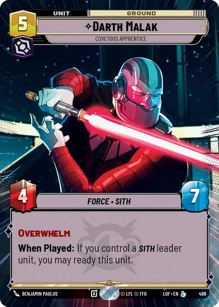 Darth Malak - Covetous Apprentice — Legends of the Force — Star Wars: Unlimited