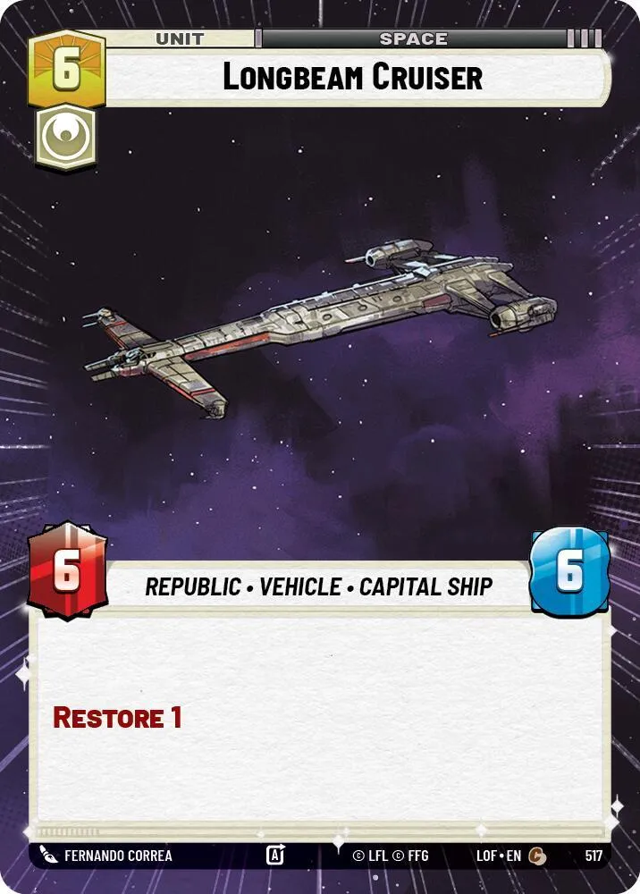 Croiseur Longbeam — Legends of the Force — Star Wars: Unlimited