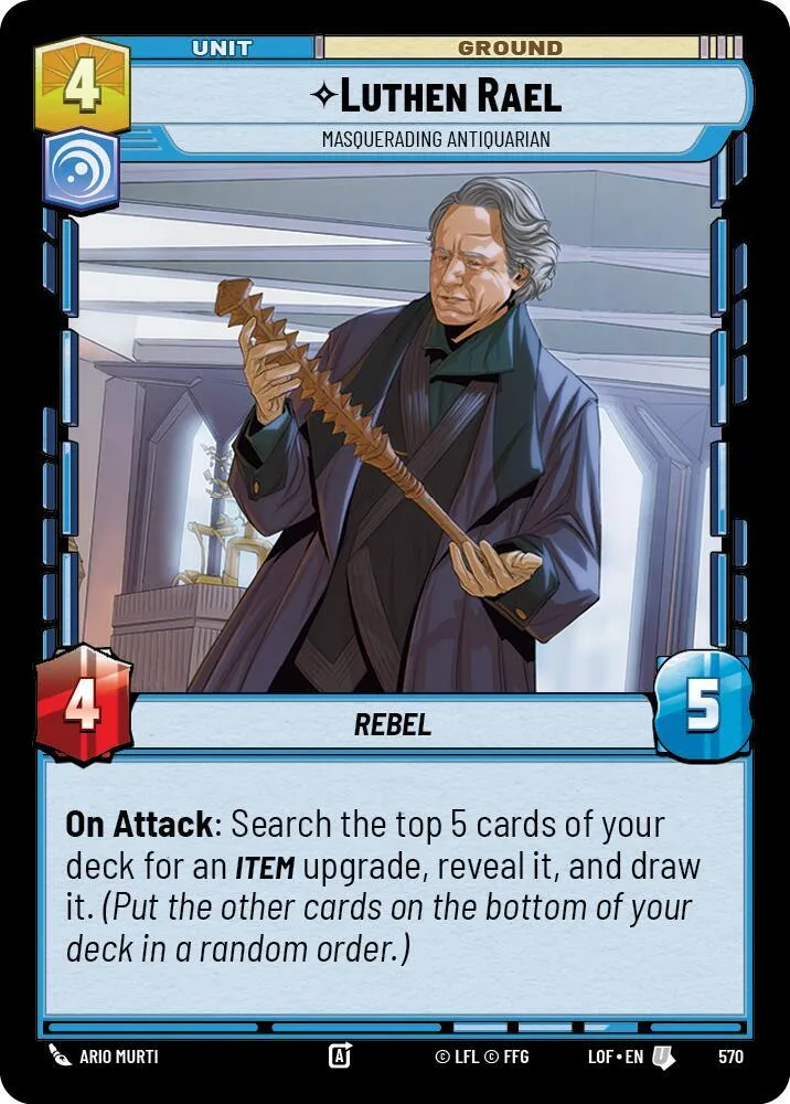 Luthen Rael - Masquerading Antiquarian from Legends of the Force - Star Wars: Unlimited
