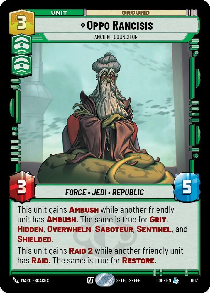 Oppo Rancisis - Ancient Councilor — Legends of the Force — Star Wars: Unlimited