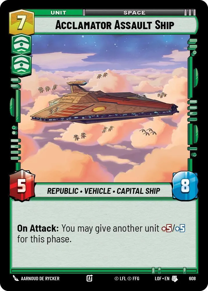 Vaisseau d'Assaut Acclamator — Legends of the Force — Star Wars: Unlimited
