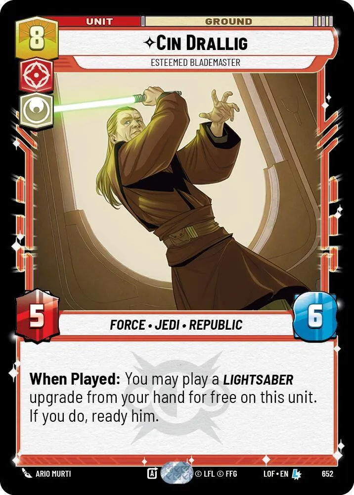 Cin Drallig - Esteemed Blademaster — Legends of the Force — Star Wars: Unlimited