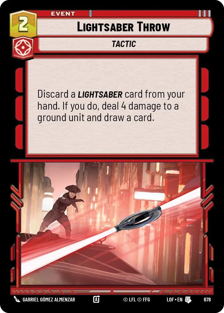 Lancer de Sabre Laser — Legends of the Force — Star Wars: Unlimited
