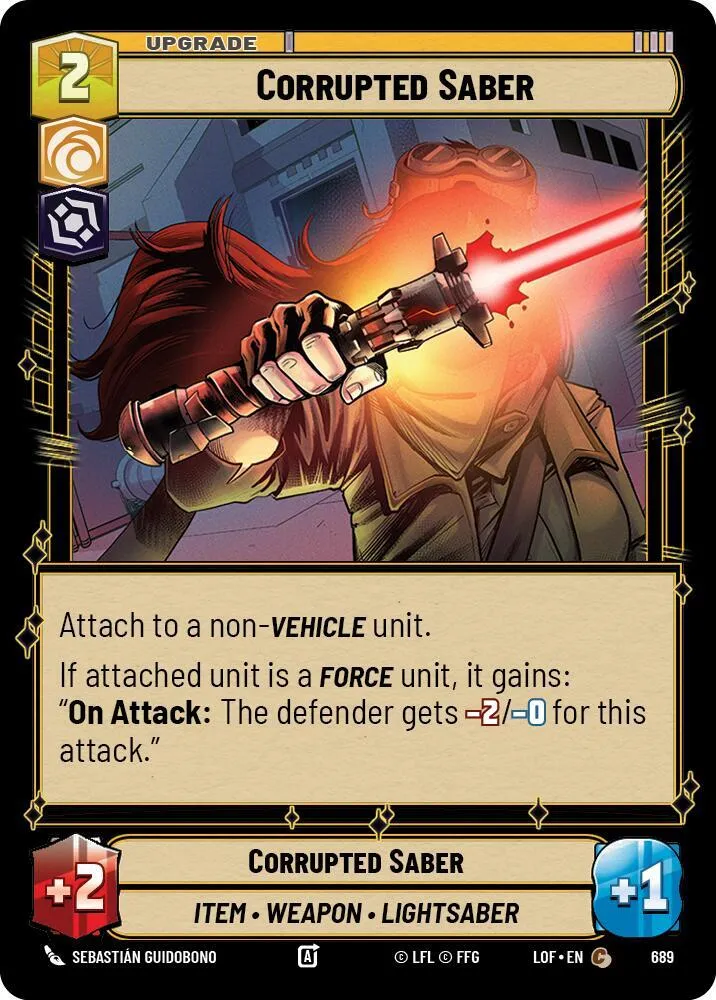Sabre Corrompu — Legends of the Force — Star Wars: Unlimited