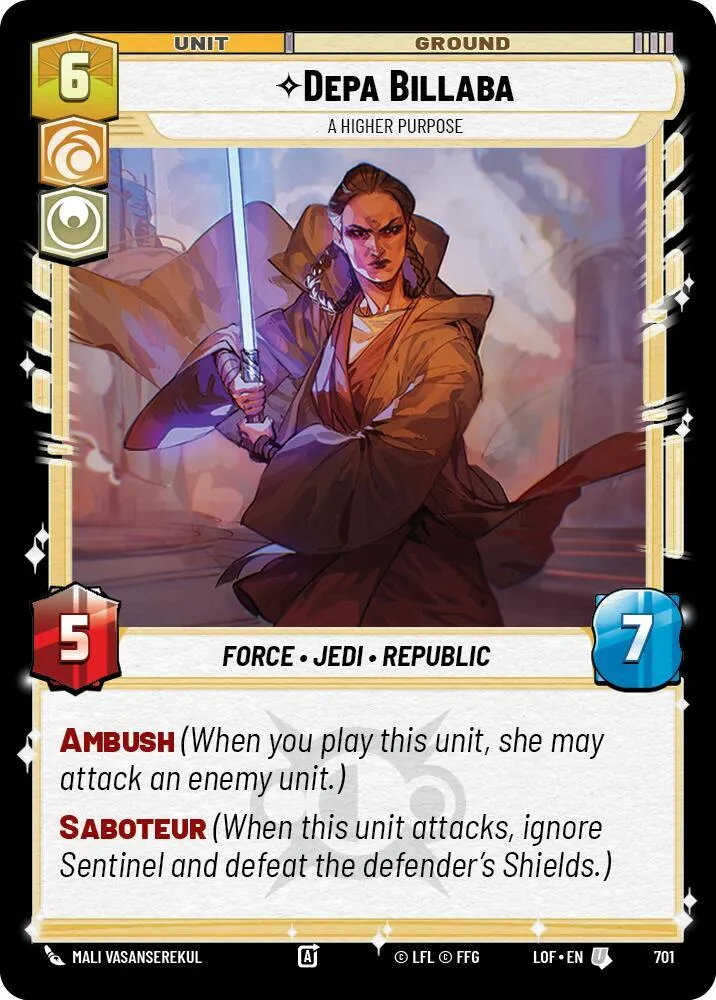Depa Billaba - Un Objectif Plus Noble — Legends of the Force — Star Wars: Unlimited