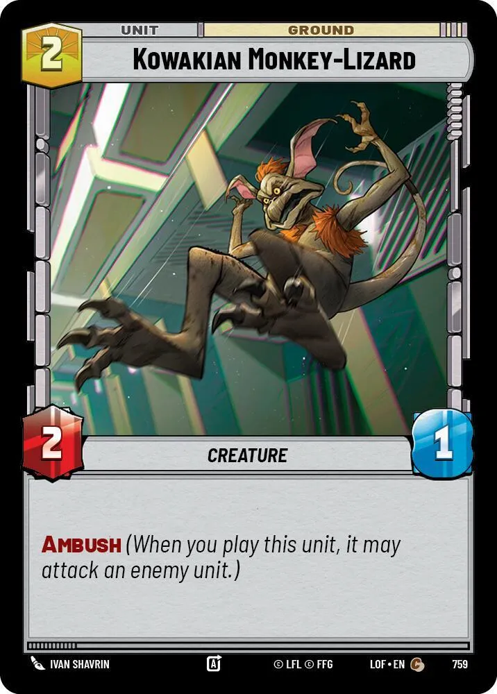 Singe-Lézard Kowakien — Legends of the Force — Star Wars: Unlimited