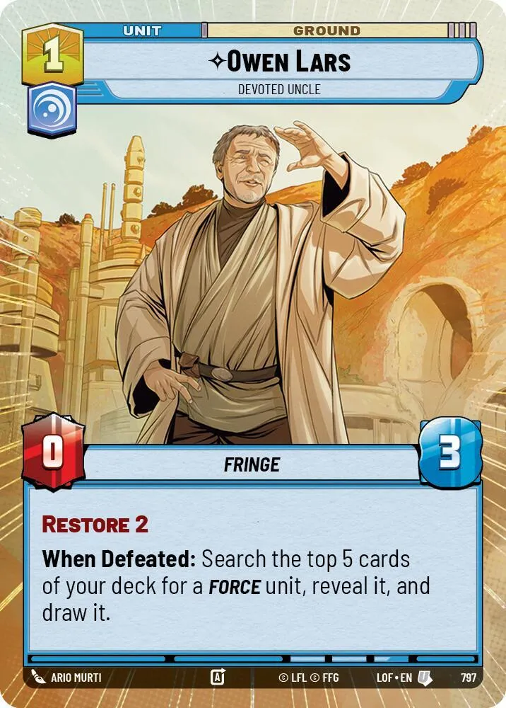 Owen Lars - Devoted Uncle — Legends of the Force — Star Wars: Unlimited