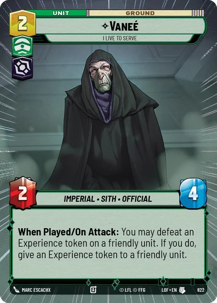 Vanee - I Live to Serve — Legends of the Force — Star Wars: Unlimited