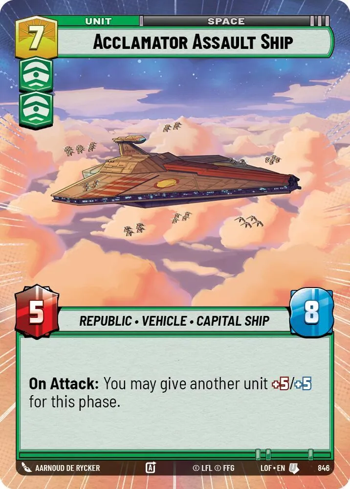 Vaisseau d'Assaut Acclamator — Legends of the Force — Star Wars: Unlimited