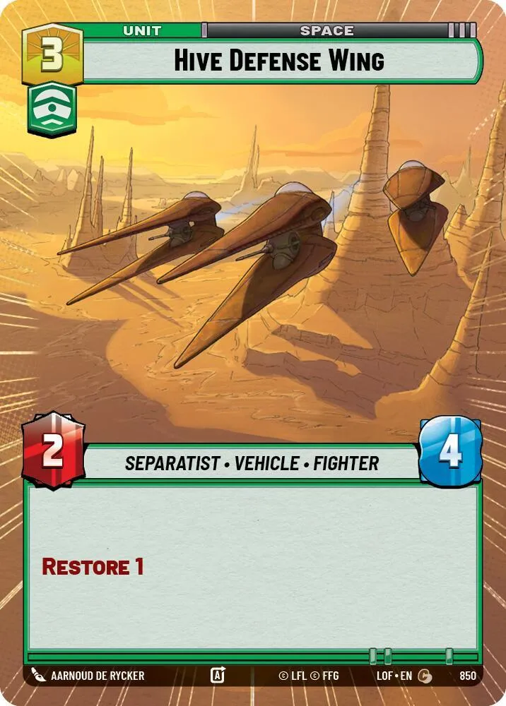 Hive Defense Wing — Legends of the Force — Star Wars: Unlimited