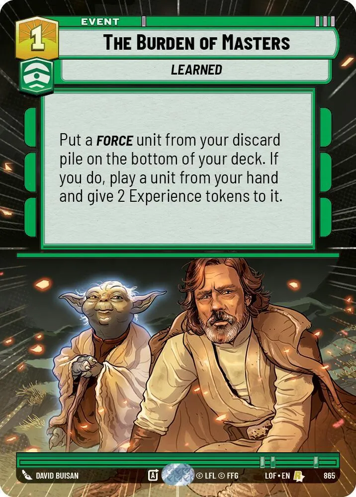 The Burden of Masters — Legends of the Force — Star Wars: Unlimited