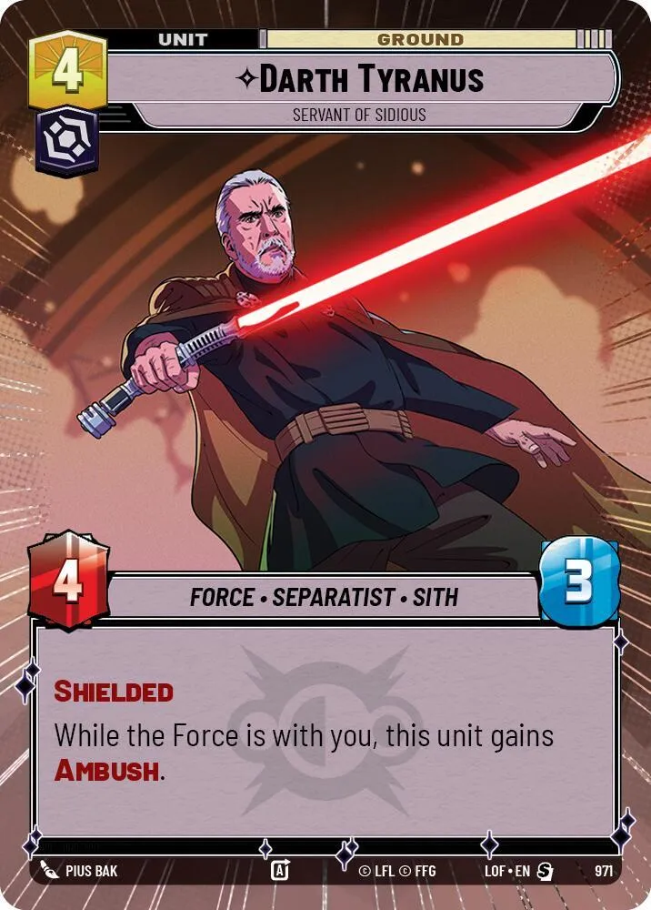 Darth Tyranus - Servant of Sidious — Legends of the Force — Star Wars: Unlimited