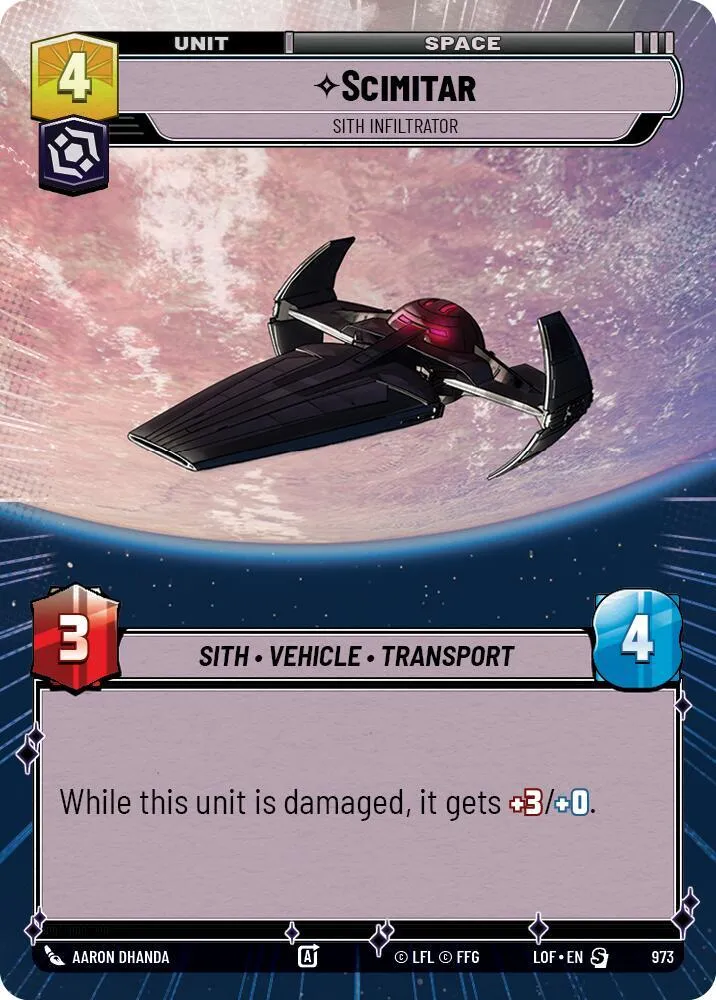 Scimitar - Infiltrateur Sith — Legends of the Force — Star Wars: Unlimited