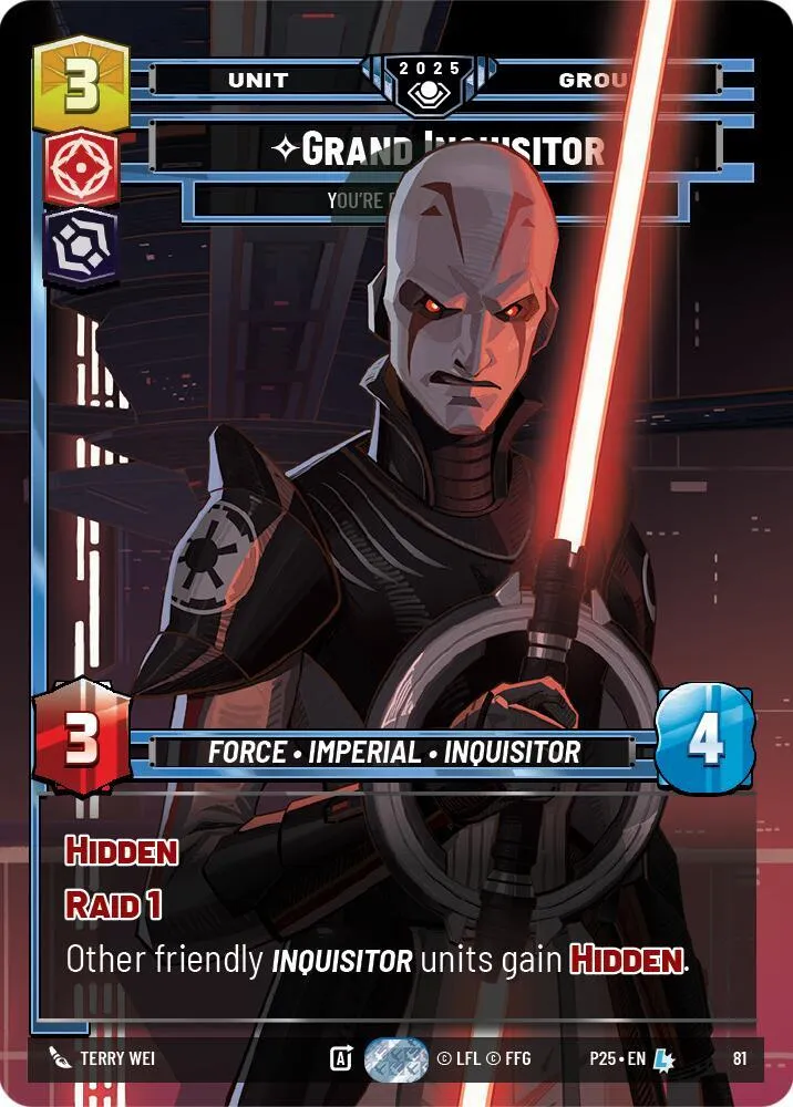 Grand Inquisitor - You're Right to Be Afraid — Organized Play Promos — Star Wars: Unlimited