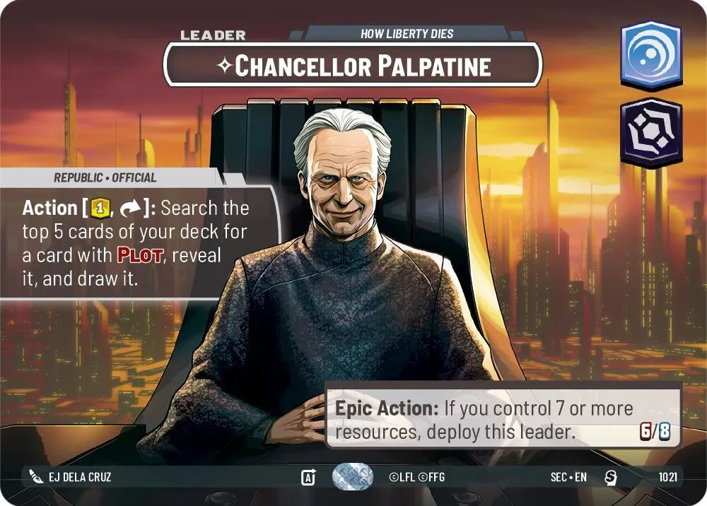 Chancellor Palpatine - How Liberty Dies — Secrets of Power — Star Wars: Unlimited