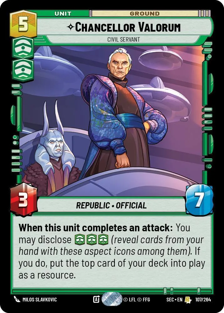 Chancellor Valorum - Civil Servant — Secrets of Power — Star Wars: Unlimited