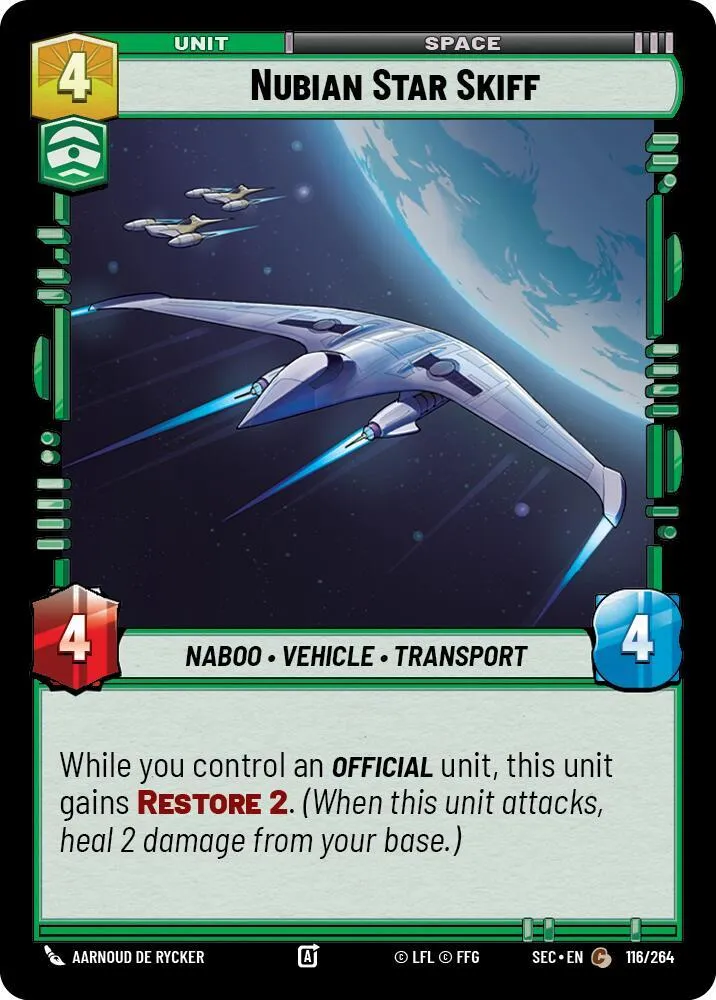 Nubian Star Skiff — Secrets of Power — Star Wars: Unlimited