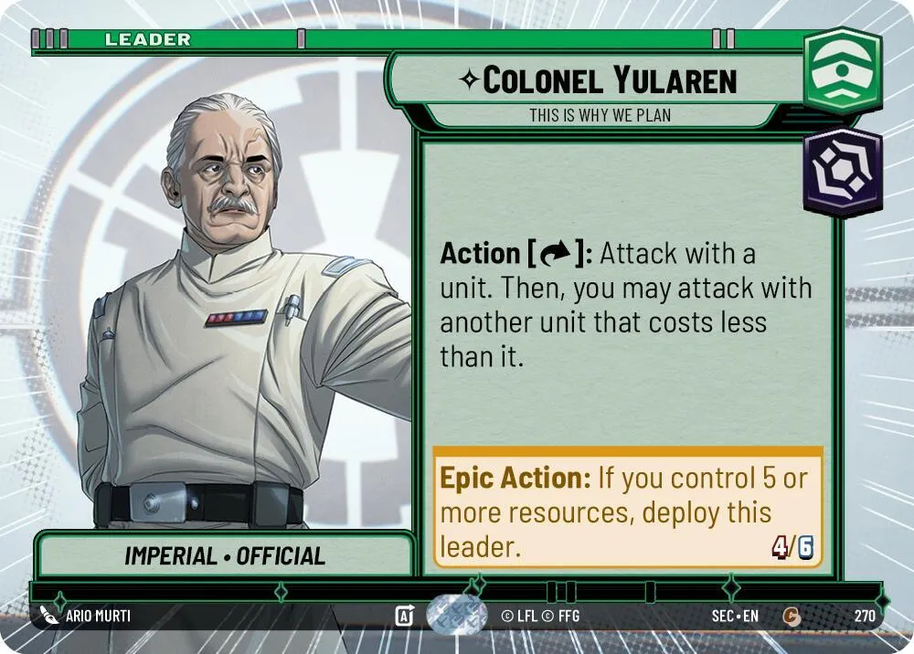 Colonel Yularen - This is Why We Plan — Secrets of Power — Star Wars: Unlimited