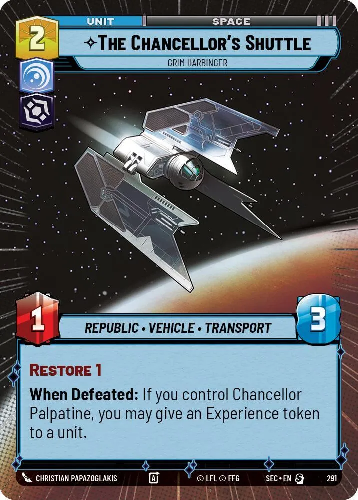 La Navette du Chancelier - Sinistre Présage — Secrets of Power — Star Wars: Unlimited