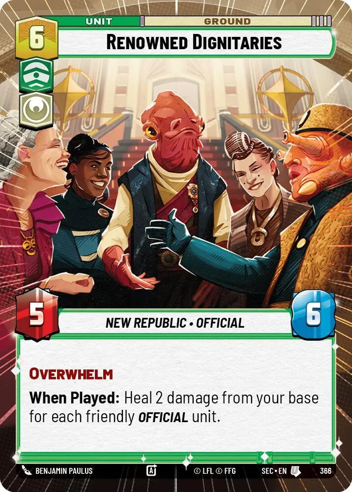 Dignitaires Renommés — Secrets of Power — Star Wars: Unlimited