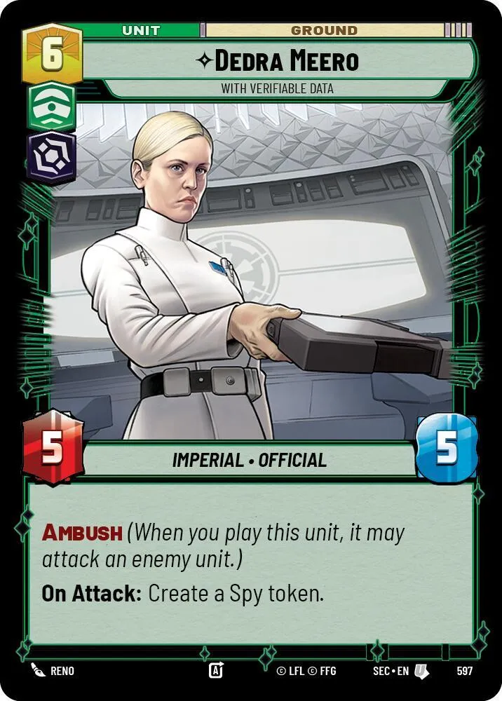 Dedra Meero - Avec Des Données Vérifiables — Secrets of Power — Star Wars: Unlimited