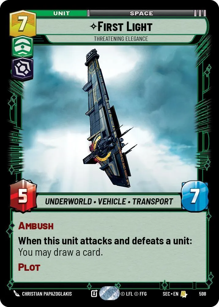 First Light - Threatening Elegance — Secrets of Power — Star Wars: Unlimited