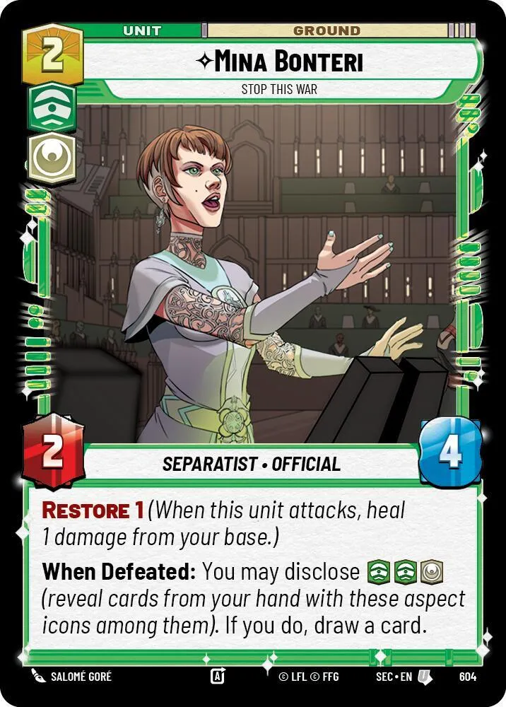 Mina Bonteri - Stop This War — Secrets of Power — Star Wars: Unlimited