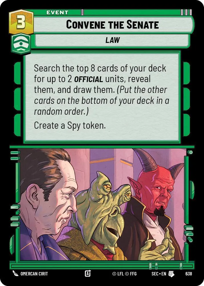 Convoquer le Sénat — Secrets of Power — Star Wars: Unlimited