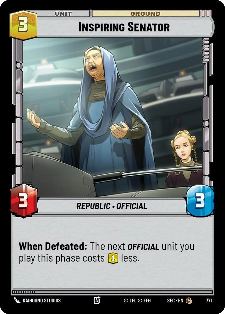 Sénatrice Inspirante — Secrets of Power — Star Wars: Unlimited