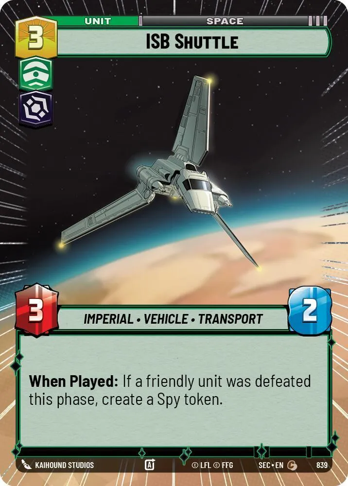 Navette du BSI — Secrets of Power — Star Wars: Unlimited