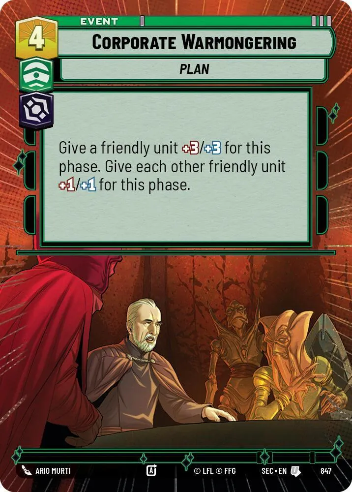 Corporate Warmongering — Secrets of Power — Star Wars: Unlimited