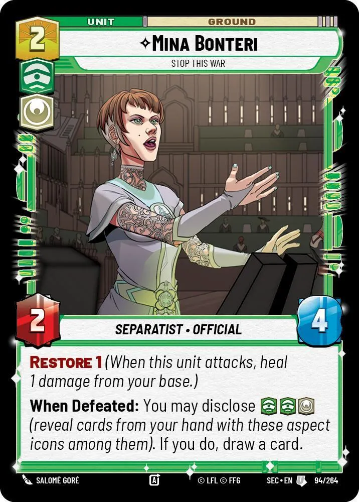 Mina Bonteri - Stop This War — Secrets of Power — Star Wars: Unlimited