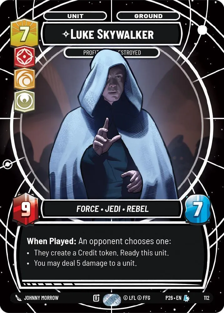 Luke Skywalker - Profit or Be Destroyed — Sector and Regional Promos: Season 1 — Star Wars: Unlimited
