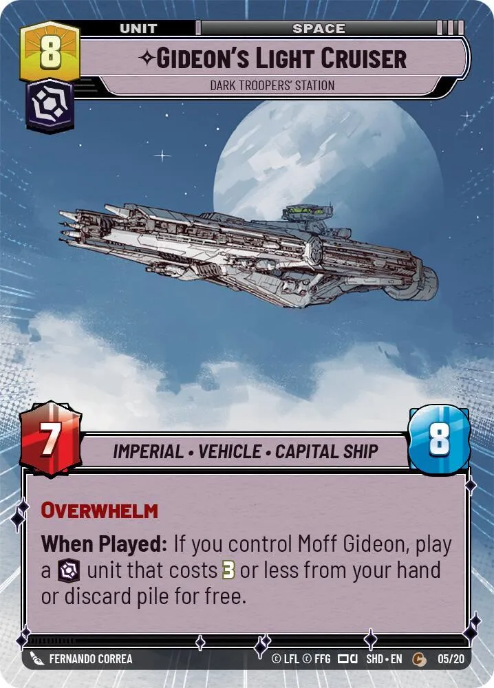Croiseur Léger de Gideon - Station Des Dark Troopers — Shadows of the Galaxy: Weekly Play Promos — Star Wars: Unlimited