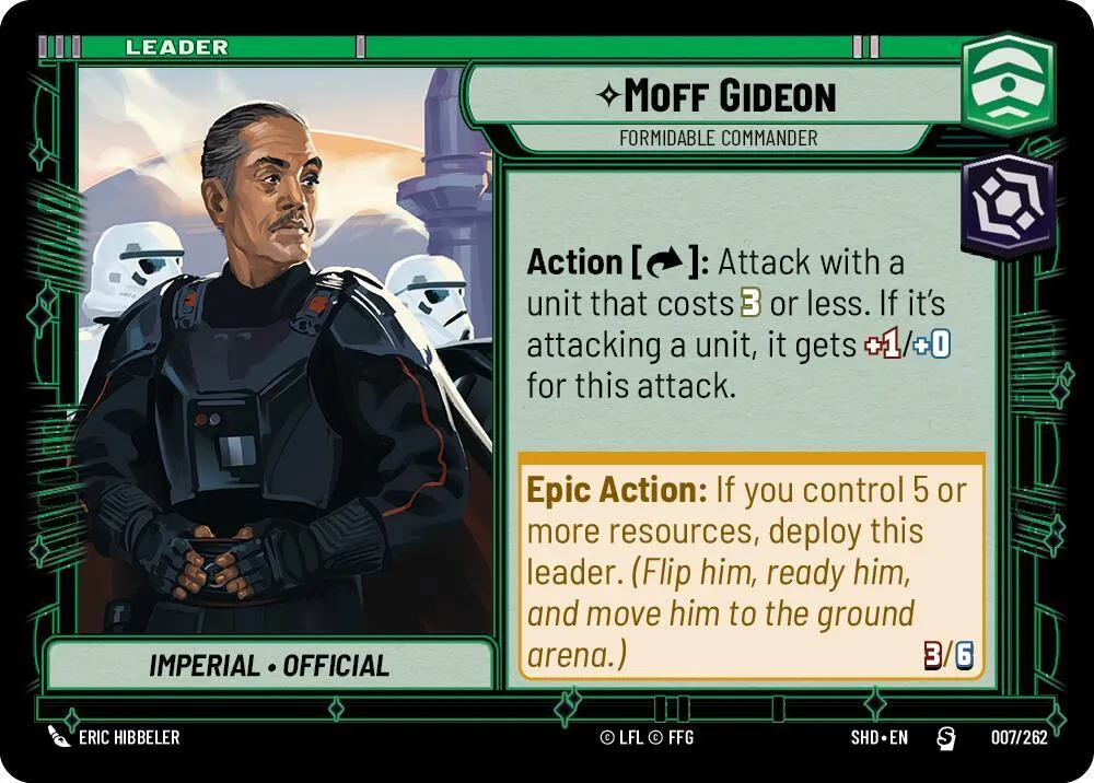 Moff Gideon - Formidable Commander — Shadows of the Galaxy — Star Wars: Unlimited