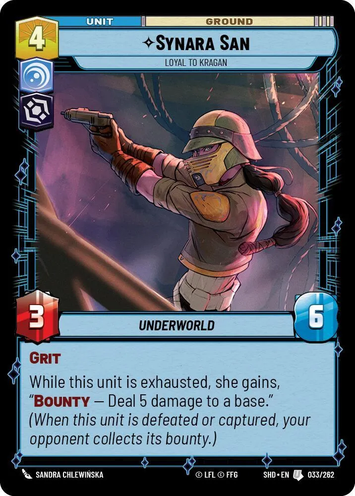 Synara San - Loyale Envers Kragan — Shadows of the Galaxy — Star Wars: Unlimited