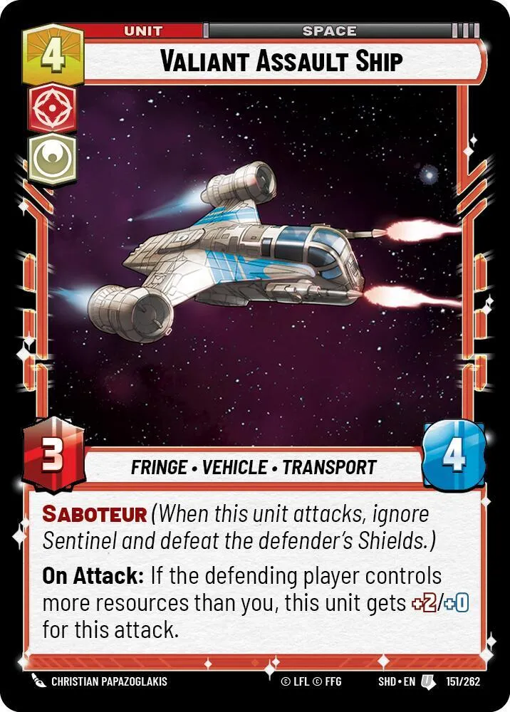 Vaisseau d'Assaut Audacieux — Shadows of the Galaxy — Star Wars: Unlimited