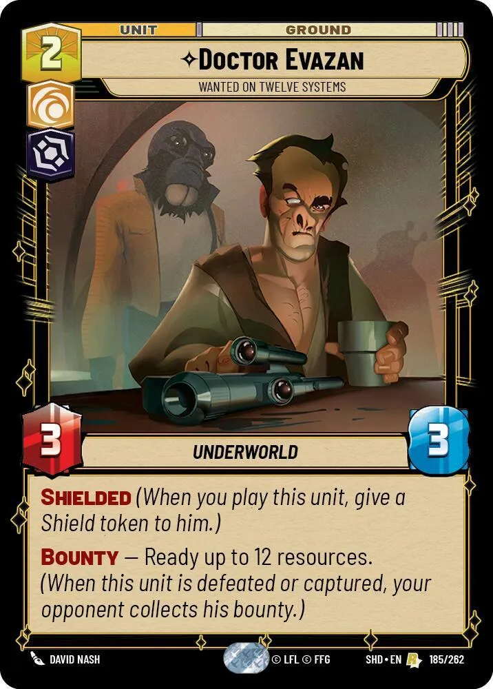 Doctor Evazan - Wanted on Twelve Systems — Shadows of the Galaxy — Star Wars: Unlimited