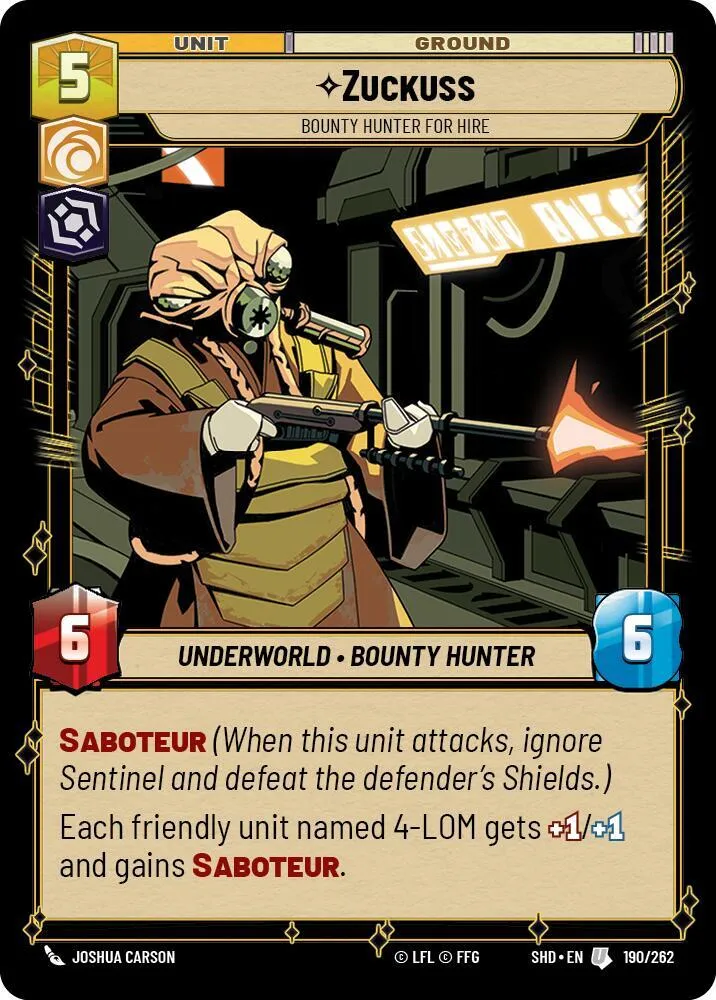 Zuckuss - Bounty Hunter for Hire — Shadows of the Galaxy — Star Wars: Unlimited