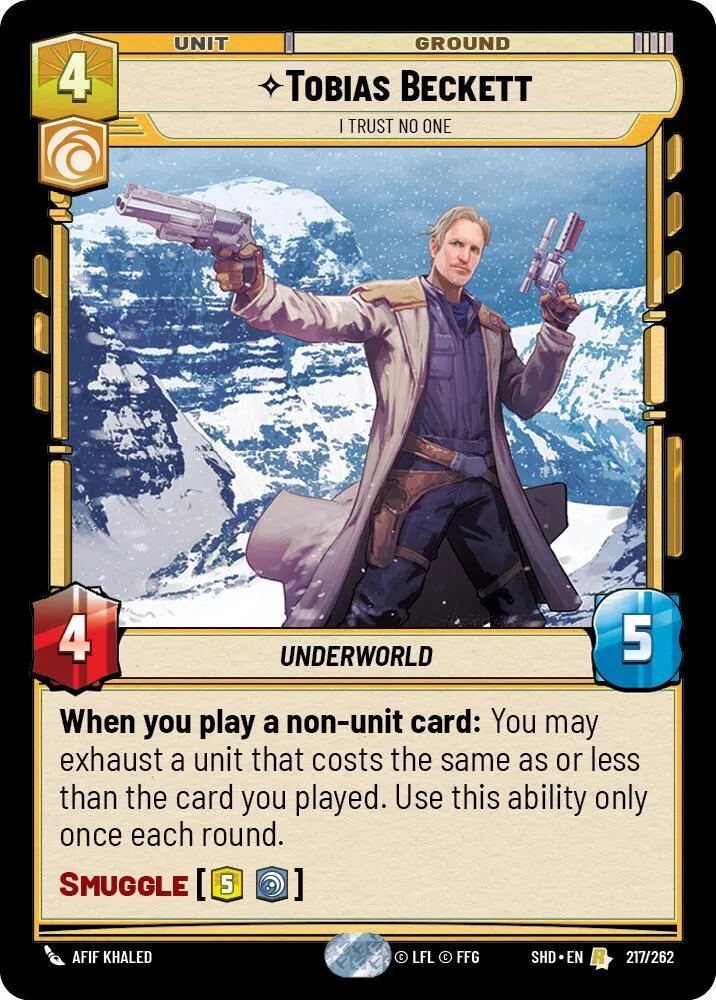 Tobias Beckett - I Trust No One — Shadows of the Galaxy — Star Wars: Unlimited