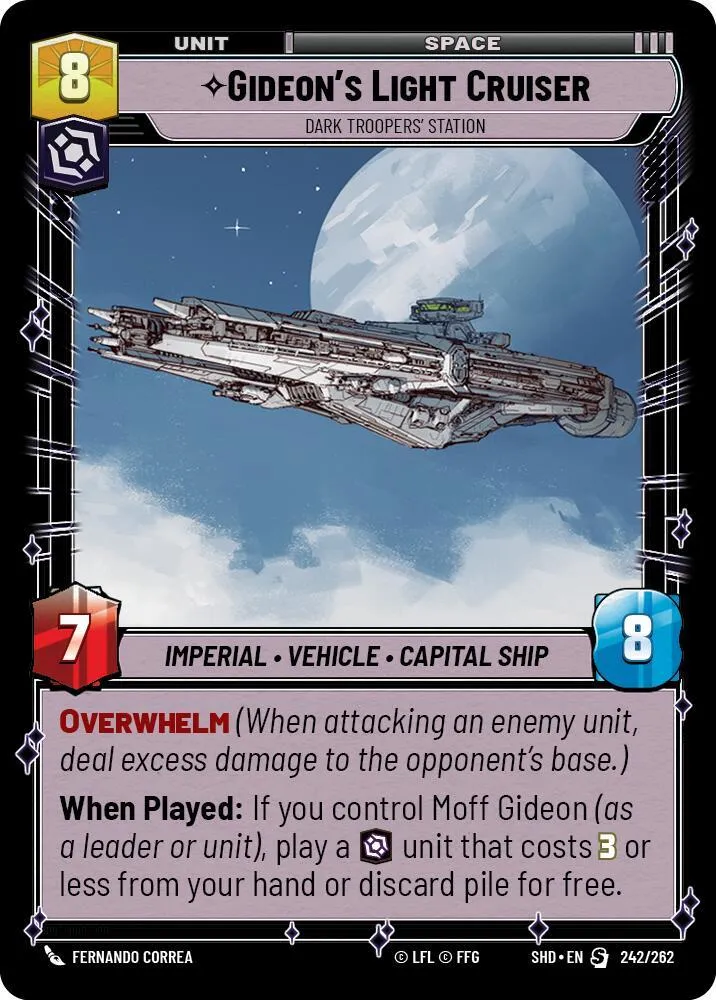 Gideon's Light Cruiser - Dark Troopers' Station — Shadows of the Galaxy — Star Wars: Unlimited
