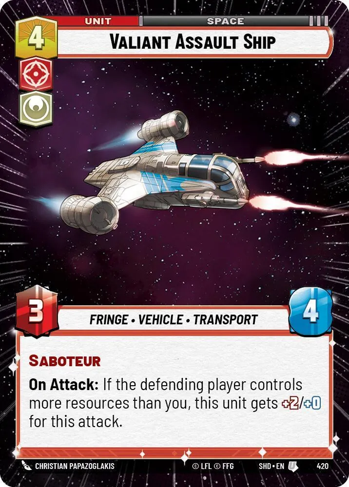 Vaisseau d'Assaut Audacieux — Shadows of the Galaxy — Star Wars: Unlimited