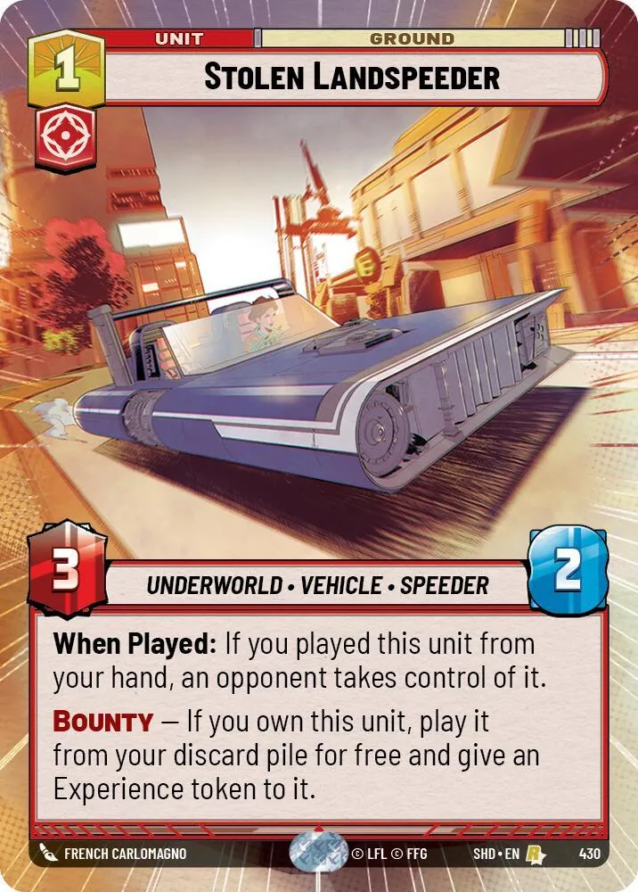 Stolen Landspeeder — Shadows of the Galaxy — Star Wars: Unlimited